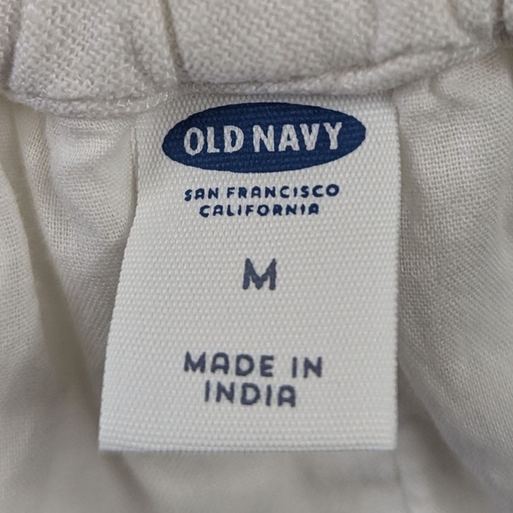 Linen Blend Embroidered Eyelet Floral Dress White M - Picture 12 of 14